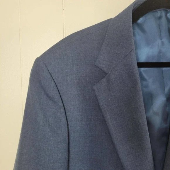 Wall Street Mens 44S Nautical Blue/ Gold Lion 2 Button Sports Coat Blazer Jacket - Picture 3 of 12